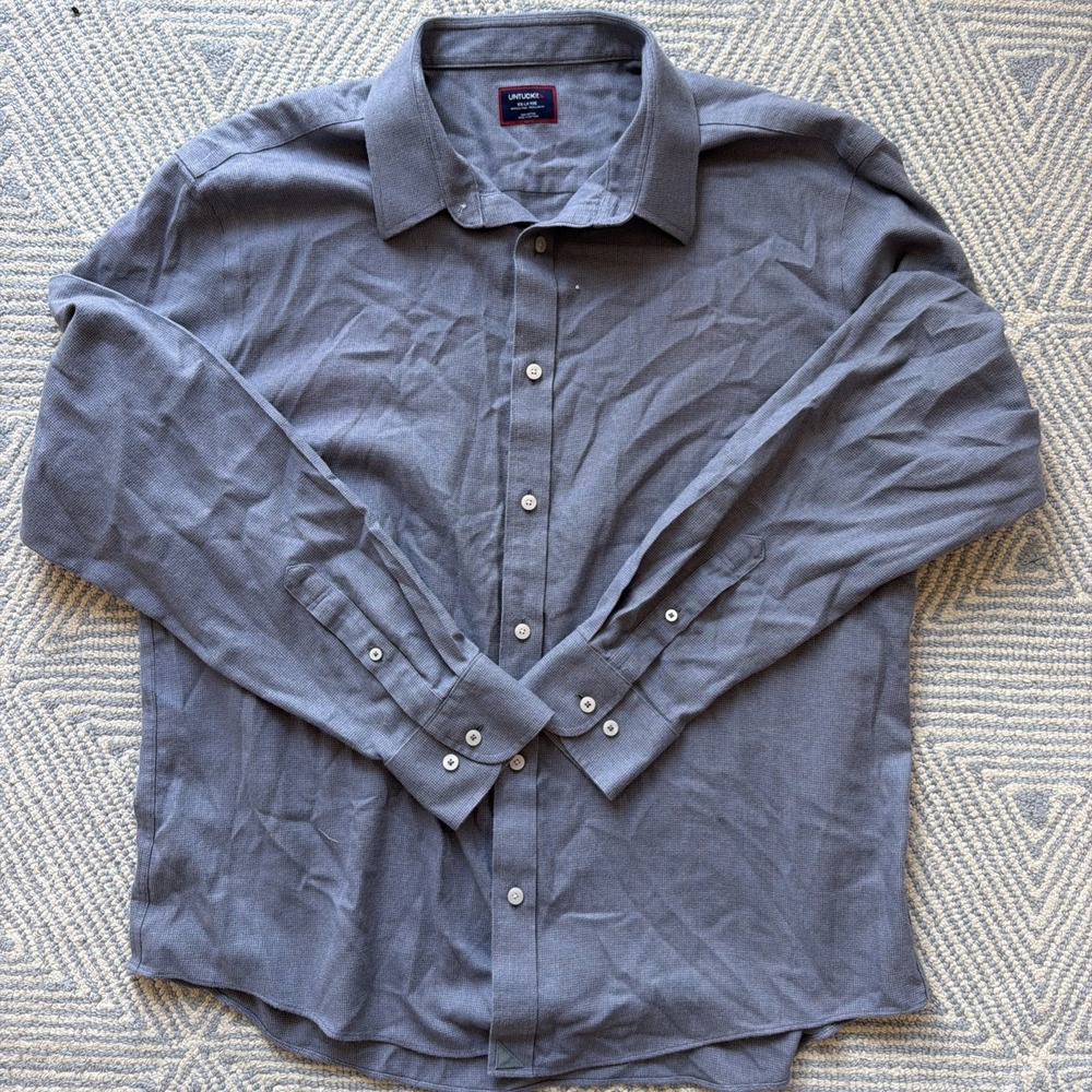 UNTUCKit Long Sleeve Button Soft Cotton Shirt - Veneto-Grisaille - Gray - XXL - Picture 2 of 6